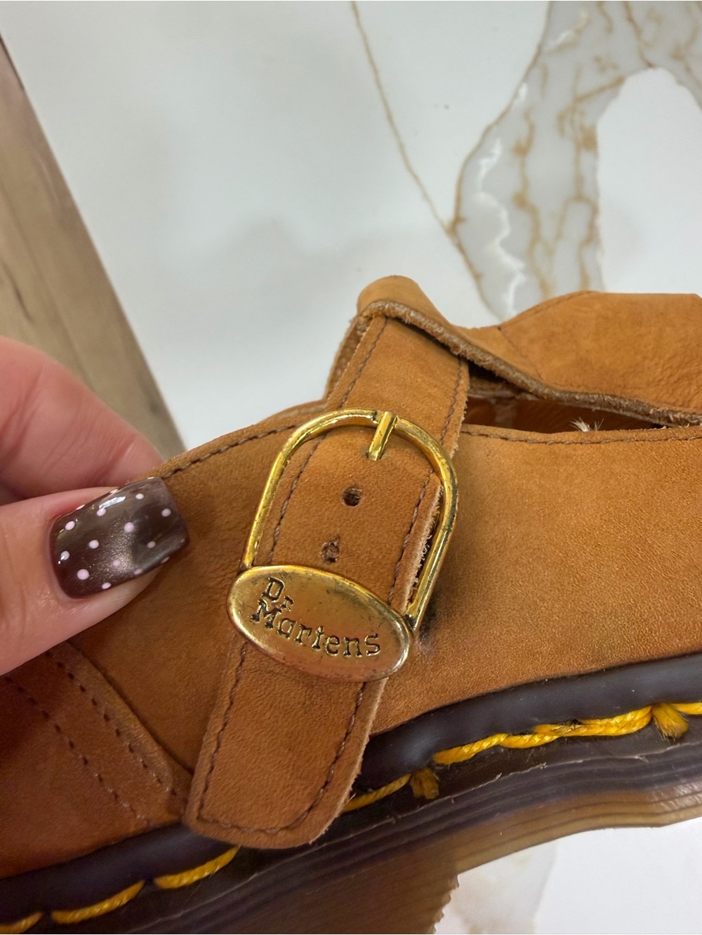 Women’s Vintage Tan Suede Mary Jane T-Strap Flats - Picture 11 of 11